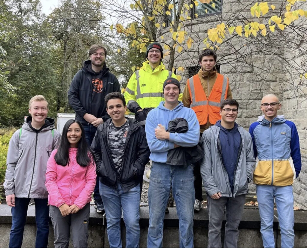 Each quarter, the OSU ITE Student Chapter participates in the Adopt-a-Highway program! As a team, we take a few hours to clean up the roadway along OR-34 to help give back to the Corvallis community.  If you are interested in volunteering please let us know!